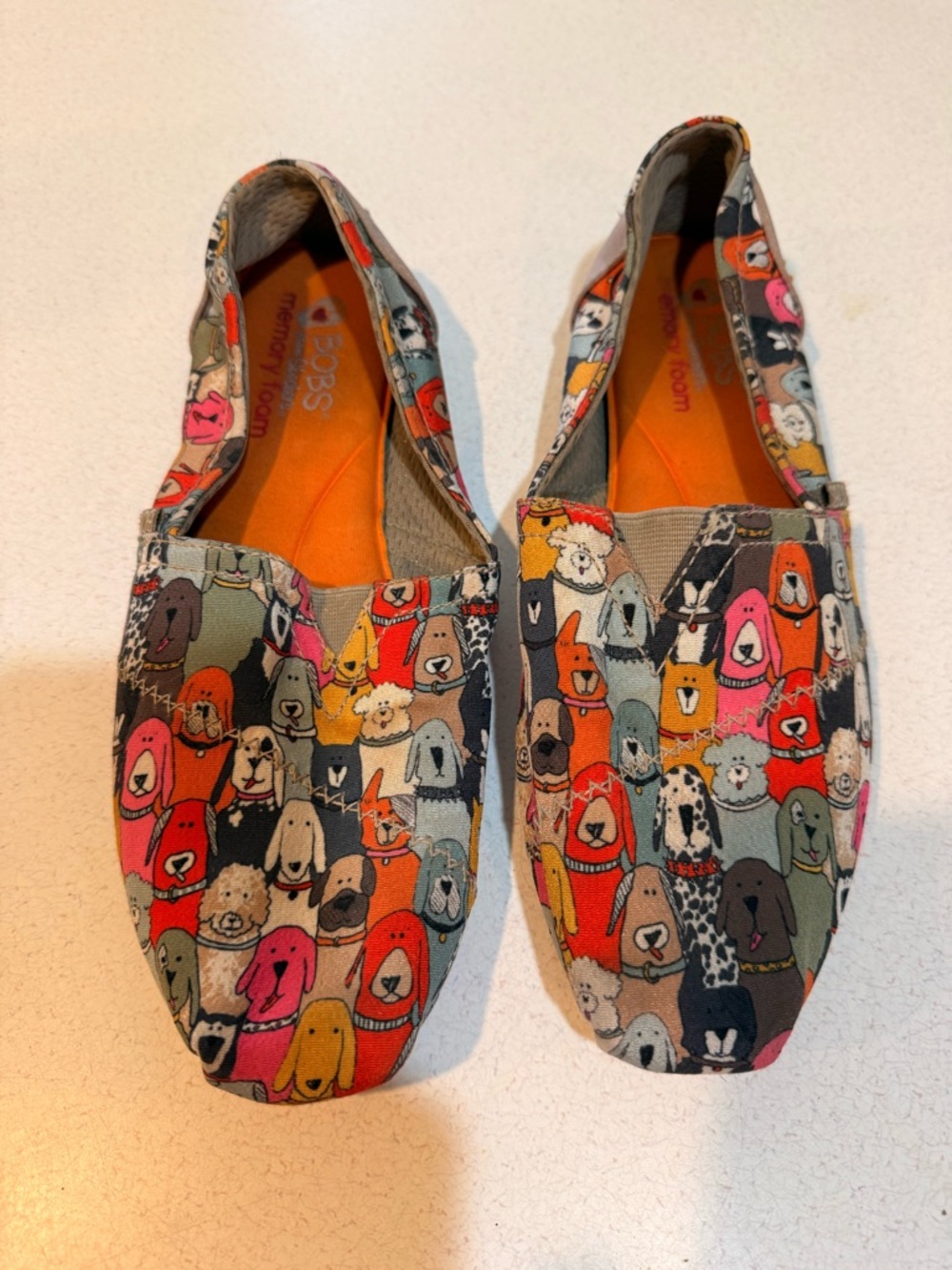 BOBS from Skechers Multi-Color Dog Print Slip-On Flats